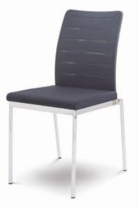 Evosa 08/1, Moderne Metallstuhl für Küche, Stuhl mit Sitzpolster für Bar