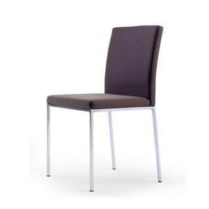Gladis, Stuhl aus verchromtem Metall mit quadratischem Querschnitt, fr Bars