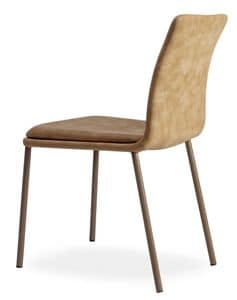 Jey, Moderner Stuhl mit gepolstertem Sitz ideal fr Bars und Restaurants