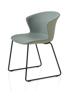 Kicca Plus, Gepolsterter Stuhl mit Metallgestell