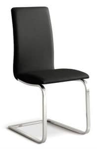 Lia, Stuhl mit Metallrahmen, gepolsterter Sitz und Rcken, abdeckt beschichtete Gewebe