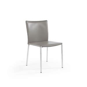 Nina Chromat, Chrome Stuhl mit Sitz und Rcken Leder