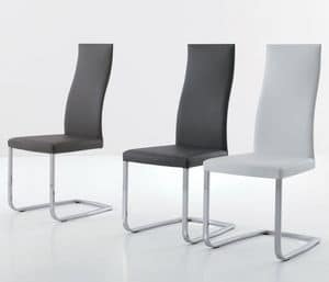 Slim 655/657, Moderne Sessel mit Kufen, Belag in ko-Leder