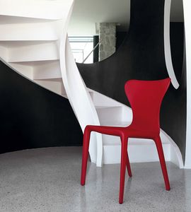 VITTORIA, Vollständig gepolsterter Stuhl mit geschwungenem Design