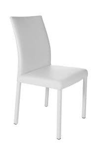 XL, Stuhl aus wei lackiertem Metall und Leder Abdeckkrper fr Kchen und Restaurants geeignet