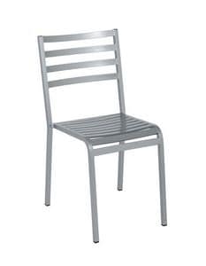 Art.Macrì Outdoor Stuhl, Metallstuhl für den Außen Möblierung, horizontalen Lamellen