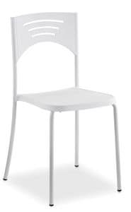 LINUS, Stapelbarer Stuhl aus Metall und Kunststoff, gelocht zurck