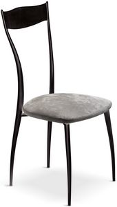 Vilma New Stuhl, Metallstuhl mit gepolstertem Sitz