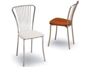 530, Stuhl aus Metall, zurck mit vertikalen Motiv, Eisdiele