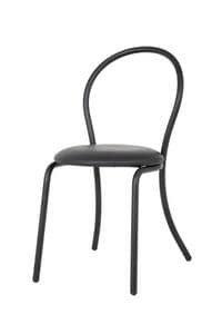 Art.Kris, Stuhl aus gebogenem Metall, gepolstert Rundsitz