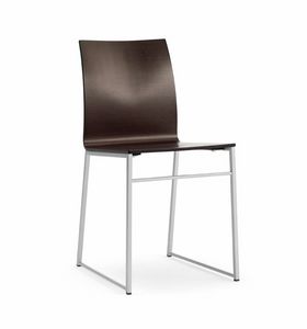 MELISSA A15 Wood, Stuhl aus Metall und lackiertem Holz, fr Warterume