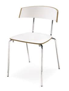 SE 1324, Stuhl mit Beinen aus Metall, Sitz und Rcken in Laminat
