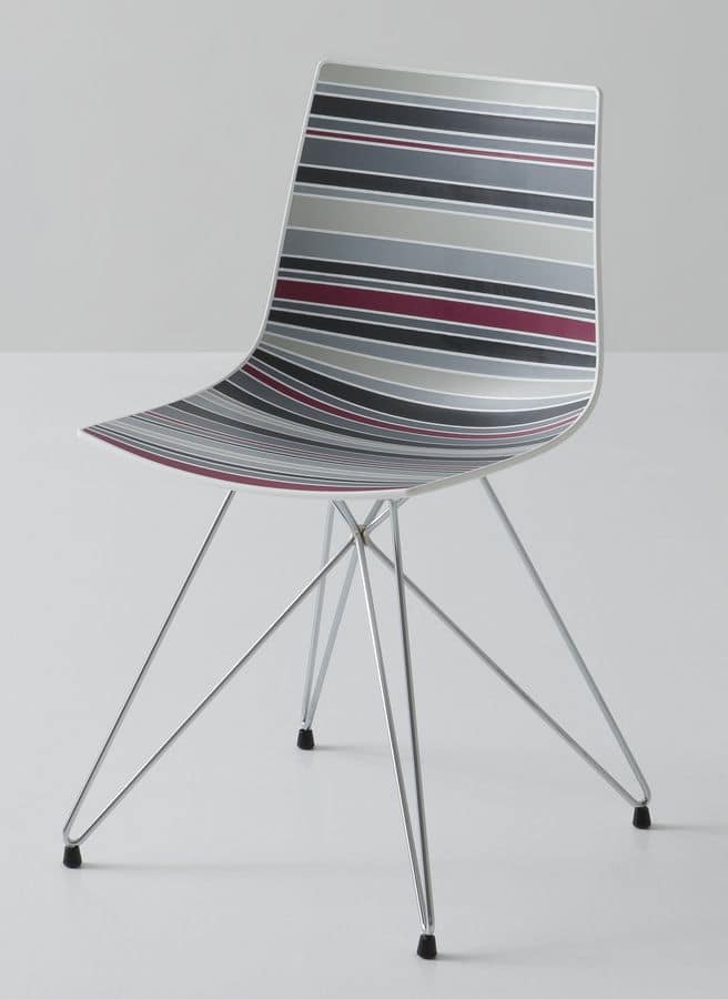 Colorfive TC, Stuhl mit Metallgestell, mehrfarbige Polymerhülle