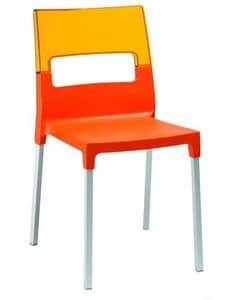 Diva chair, Stuhl aus transparentem Polycarbonat, mehrfarbig