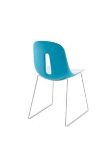 Gotham/sl, Stuhl mit Metallsockel und Kunststoffschale, komfortabel und stilvoll