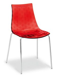 Happy, Moderner Stuhl mit Metallbeinen und Schale im SAN