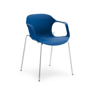 Jim 853, Stapelbarer Stuhl mit Armlehnen, PVC-Sitz und Rckenlehne