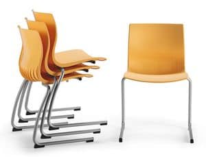 WEBBY 336, Stuhl mit Schlitten umgeworfen Basis, Shell Nylon