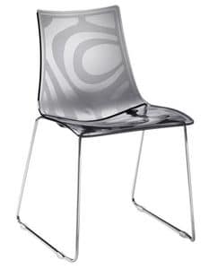 Zebra S, Metallstuhl mit Polycarbonat Sitz, stapelbar