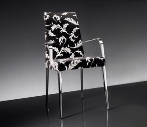 ART. 247/1/B 247/2/B HOLLYWOOD ARMCHAIR, Sessel aus verchromtem Metall, gepolstert in Stoff oder Leder