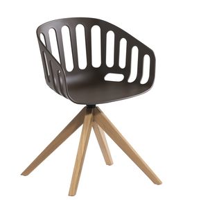 Basket Chair PL, Stuhl mit Drehgestell aus Eiche