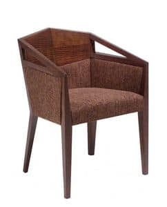 C33, Sessel mit Armlehnen aus Buchenholz, gepolsterter Sitz und Rcken, mit Stoff bezogen, fr den Objektbereich