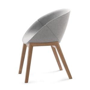 Coquille-l, Sthle mit Holz-Basis, moderne Sthle, Stuhl aus Polyurethan Bro