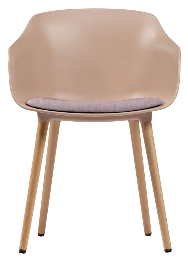 Dame BL, Stuhl mit Schale aus Kunststoff