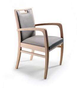 Serena 1 P, Stuhl mit Armlehnen, aus Holz, mit Polsterung