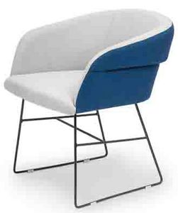 Susi metal ARMS, Kleiner Sessel mit Kufengestell, zweifarbige Polsterung