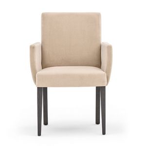 Zenith 01631, Sessel mit Armlehnen mit Holzrahmen, gepolsterter Sitz und Rücken, für den Objektbereich