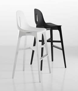 Gotham/w-sg, Hocker aus Holz und Kunststoff, Restaurant, Hotel, Hotel