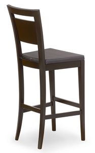 Lory stool, Hocker in Holz mit gepolstertem Sitz