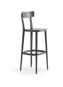 MILANO/SG, Linear Stuhl aus Holz fr Bars und Zuhause