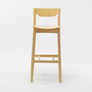 Nico stool, Holzhocker mit Rckenlehne