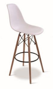 SG 506, Kunststoff-Stuhl mit Beinen aus Buche, für Bars