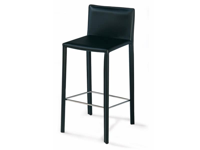 SG 620, Moderne Stuhl aus Leder, Fußstütze aus Stahl, für Hotels