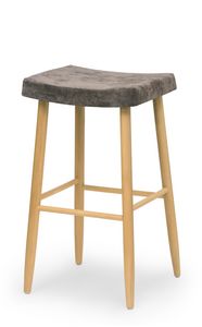 Web stool high, Holzbartool ohne Rckenlehne