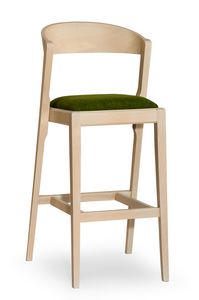 Zanna stool, Moderner Barhocker aus Holz