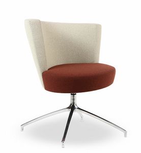 ELIPSE 1, Moderne Sessel mit kreisförmigen Sitz, 4-Sterne-Basis