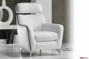 Ginger, Moderner Sessel mit verstellbarer Rckenlehne und Stahlfen