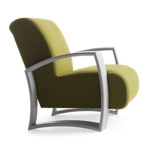Harmony 01241, Sessel mit Holzrahmen, Sitz und Rcken gepolstert, Stoffbezug, moderner Stil