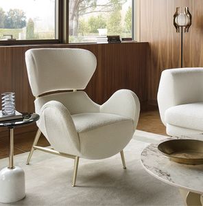 Julia Sessel, Umh�llender Sessel mit Metallgestell