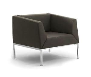 Kos Sessel, Sessel und Sofa mit Beinen aus Metall und gepolstertem Sitz