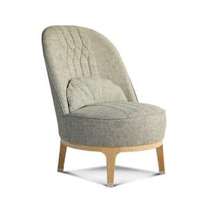 Lawrence poltrona, Moderne Sessel aus Stoff, mit hoher Rckenlehne