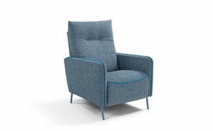 Tortona, Moderner Sessel aus Stoff oder ko-Leder