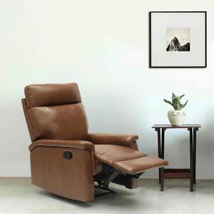 Zurckklappbar Relaxsessel mit Liegefunktion Fuschemel Kunstleder Modern Design AURORA - SR642PUM, Liegender Entspannungssessel