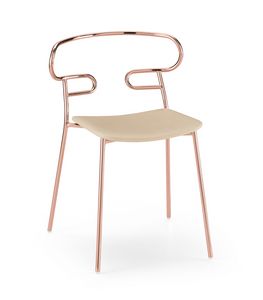 ART. 0047-MET-IM GENOA, Stapelbarer Stuhl mit Metallstruktur