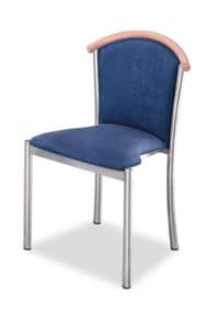 Art.Dolly, Stuhl mit Gestell aus verchromtem Stahl, Sitz und Rücken gepolstert, Stoffbezug, für Vertrags-und Wohnbereich