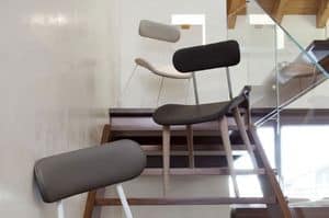 Cosmo W, Moderne Sessel mit gepolstertem Sitz und Rcken, Holzrahmen